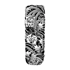 Floral and Wave Tattoo