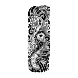Snake and Waves Tattoo
