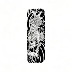 Qilin Wave Japanese Arm Tattoo Sticker