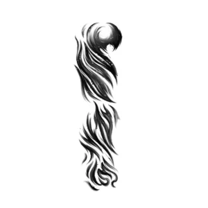 Ink Wash Flame Arm Tattoo Sticker