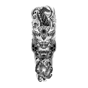 Dragon with Pearl Arm Tattoo Sticker