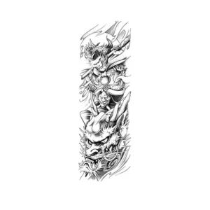 Monkey King & Dragon Arm Tattoo Sticker