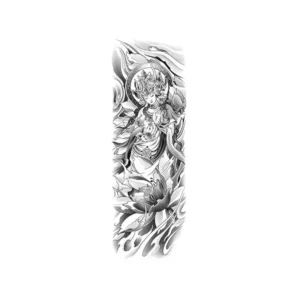Eastern Buddhist Black & Grey Tattoo