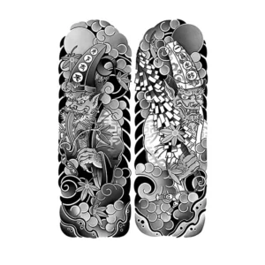 Chinese Black & White Impermanence Arm Tattoo Set