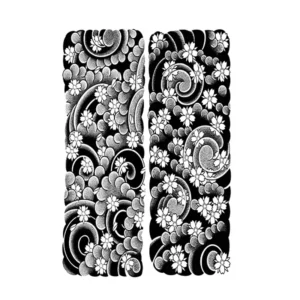 Cherry Blossom Spiral Wave Arm Tattoo Set