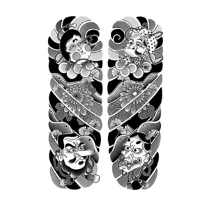 Ukiyo-e Characters Arm Tattoo Set
