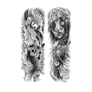 Japanese Koi Fish Themed Arm Tattoo Set